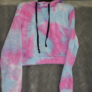 NWOT Cropped Tie Dye Hoodie Size S